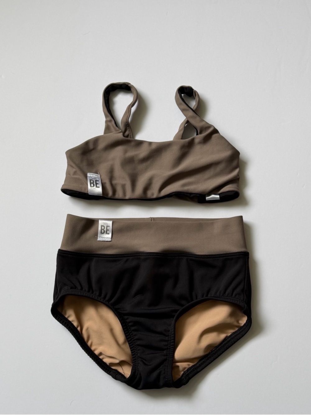 Simply Be Taupe and Black Two-Piece Dance set YS